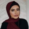 Maroon Chiffon Shayla Hijab for Muslim Women