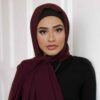 Maroon Chiffon Shayla Hijab for Muslim Women