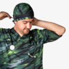 Men's Green Medical Scrub Top & Cap Set – Vibrant & Durable