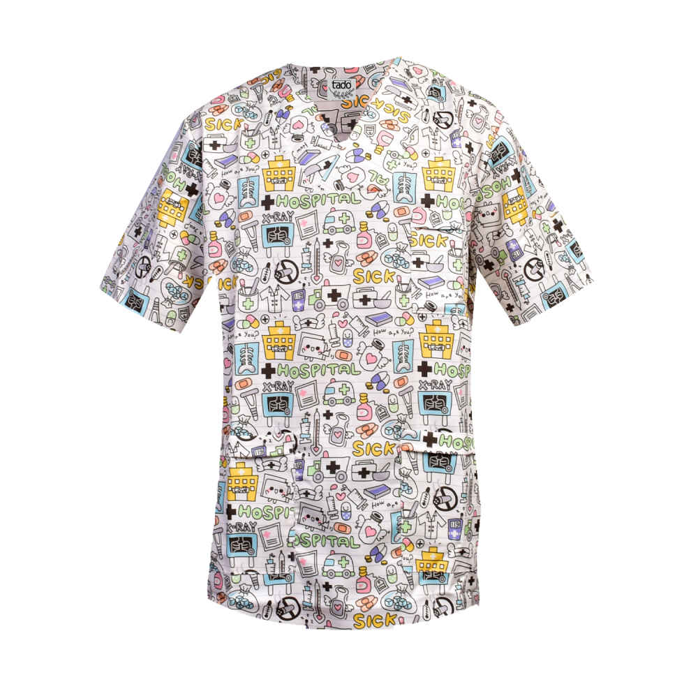 Men's Hospital Medical Scrub Top & Cap Set - ShopiPersia