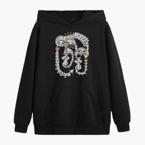 Men's Black long Sleeve Hoodie Model Shahab