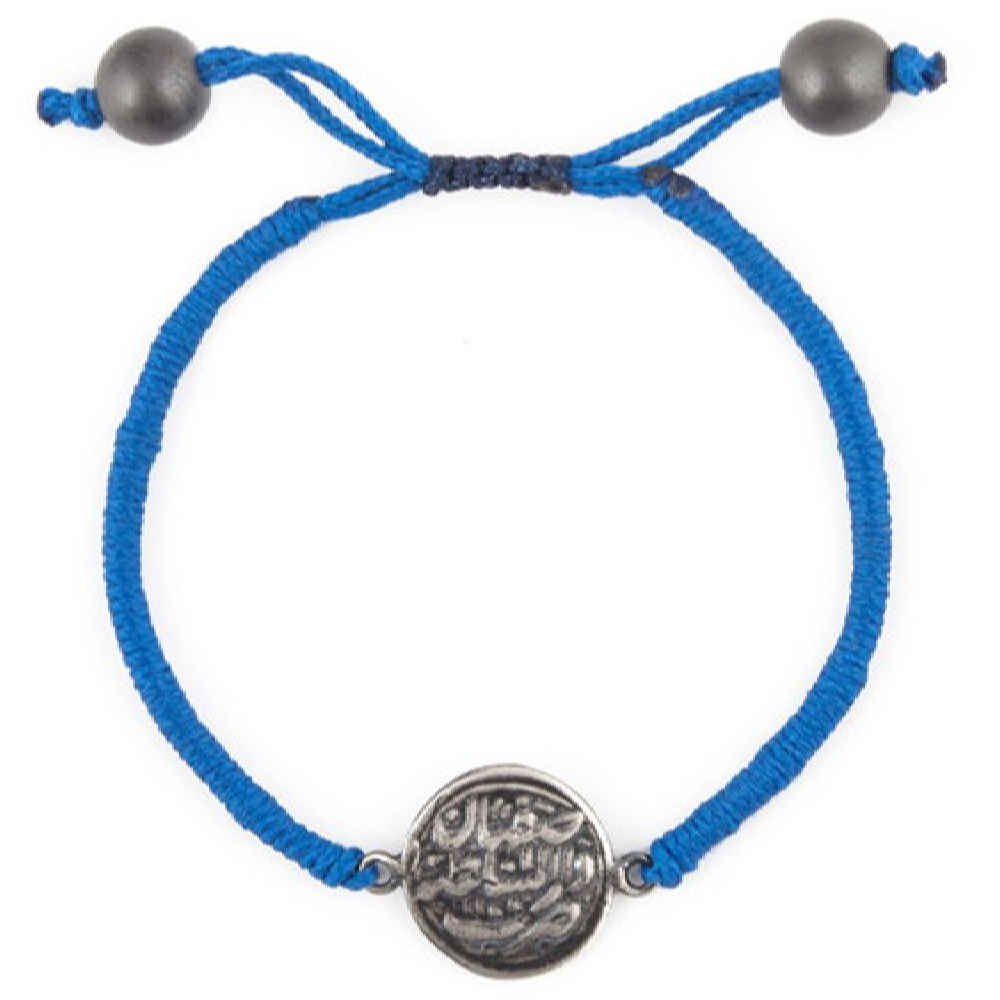 Minimalist Blue String Silver Bracelet – Rise Design