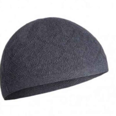 Gray Turkish Kufi Taqiyah – Traditional Muslim Headwear Hat