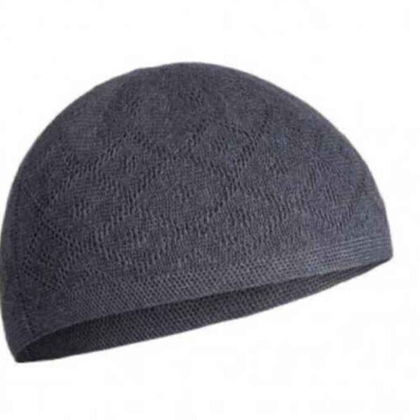 Gray Turkish Kufi Taqiyah - Traditional Muslim Headwear Hat