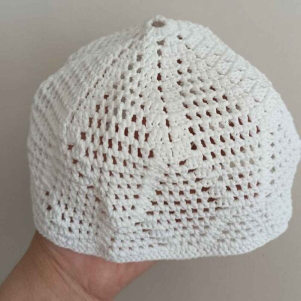 Crochet Turkish Kufi Taqiyah - Traditional Muslim Cotton Hat