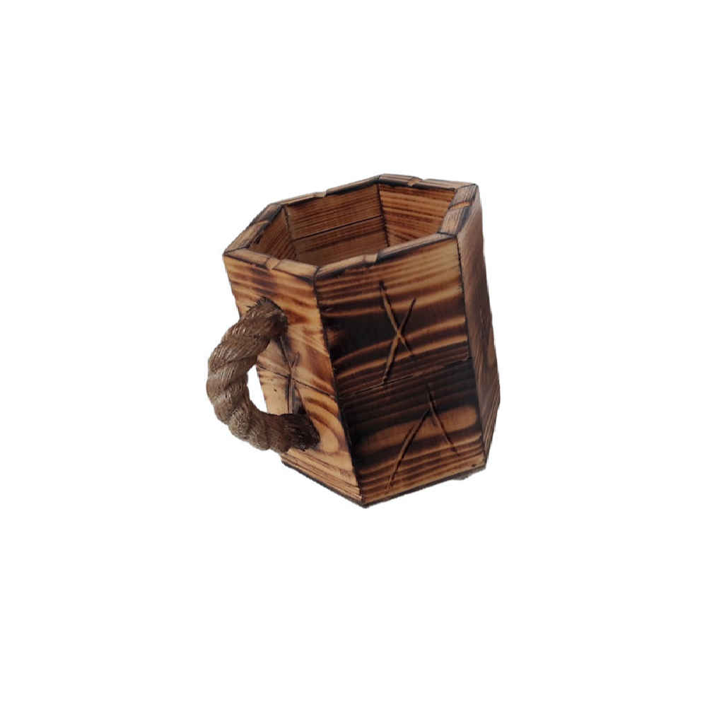 Rustic Wooden Cup – Handcrafted Camping Cup Model Roshana