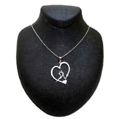 Persian Silver Necklace with Minimalist Calligraphy Madar