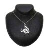 Persian Silver Necklace with Minimalist Calligraphy Mom