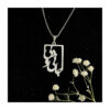 Persian Silver Necklace with Minimalist Calligraphy Poem