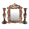 Engraved Persian Copper Mirror Frame & Candlesticks Set – Sheida Design