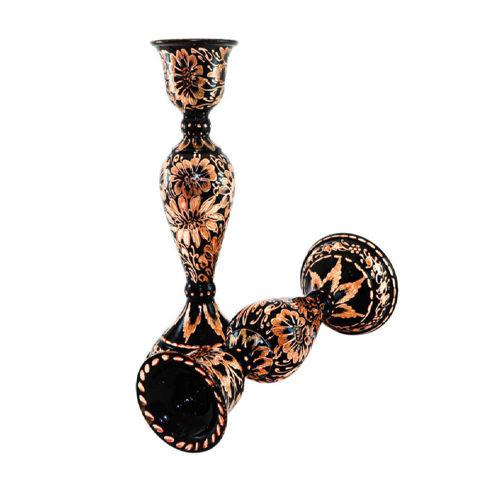 Engraved Persian Copper Mirror Frame & Candlesticks Set – Sheida Design