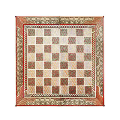 Persian Inlaid Wooden Marquetry Chess Board Model Shahkar