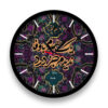 Persian Print Desk Clock Round with Calligraphy Ba Vafa