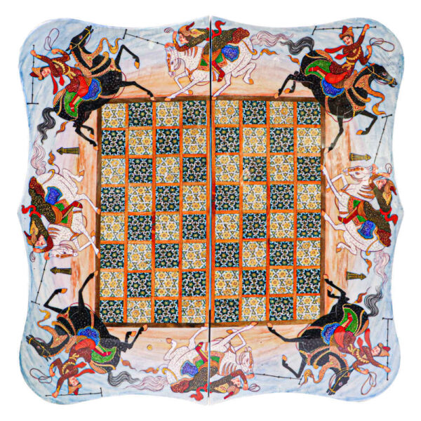 Persian Inlaid Wooden Marquetry Chess Board Model Chowgan