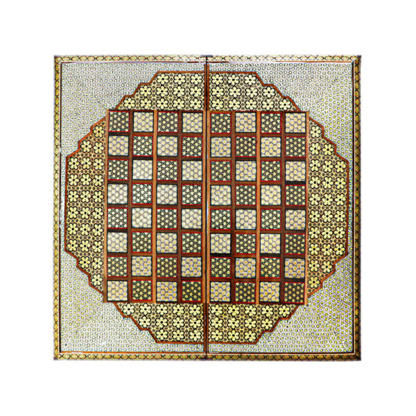 Persian Inlaid Wooden Marquetry Chess Board Model Saltanat