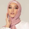 Pink Chiffon Shayla Hijab for Muslim Women
