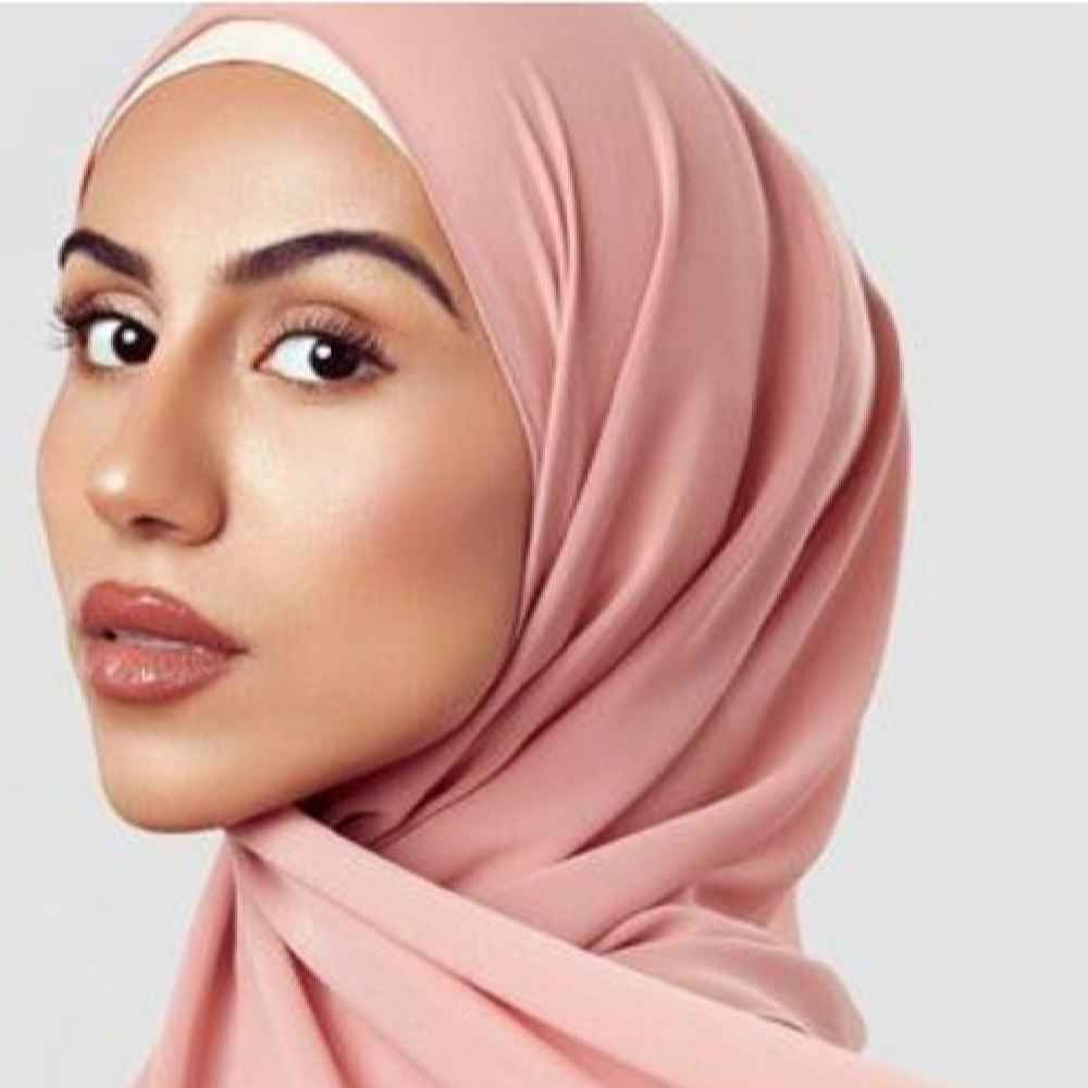 Pink Chiffon Shayla Hijab for Muslim Women