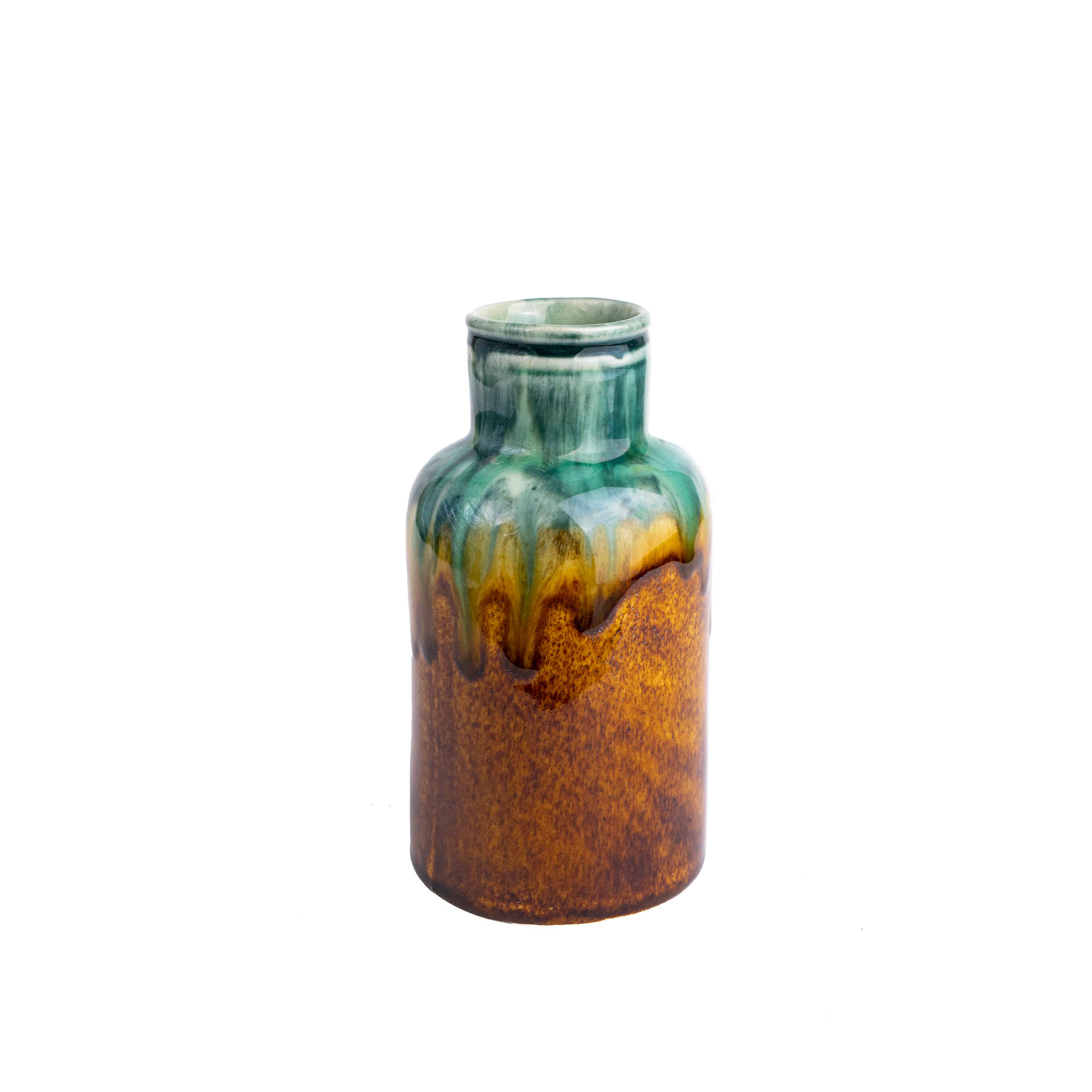 Handcrafted Decorative Pottery Vase with Drip Glaze Design