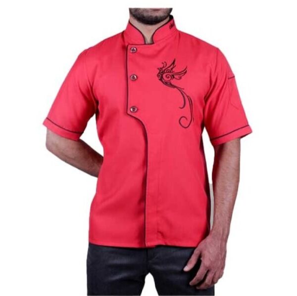 Embroidered Short Sleeve Chef's Jacket