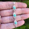 Silver Bracelet with Turquoise Gemstone for Women Dara