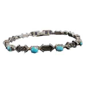 Silver & Turquoise Link Bracelet Model Ladan