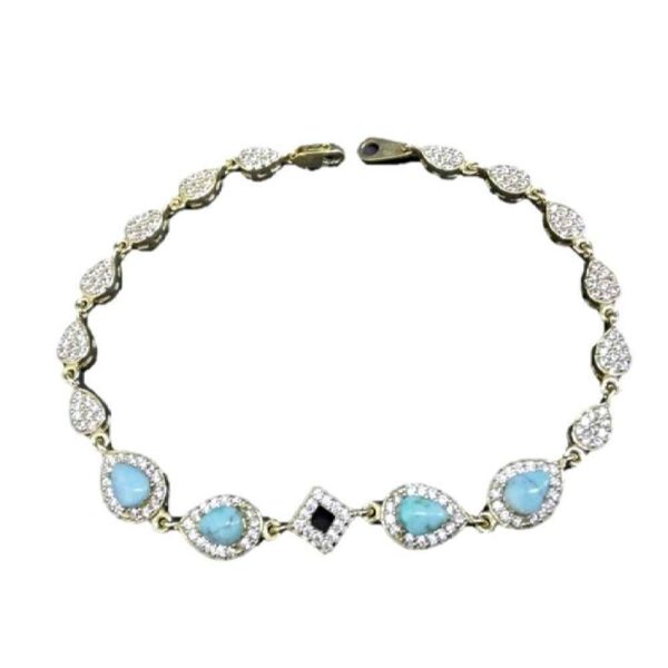 Silver Bracelet with Turquoise Gemstone for Women Mana