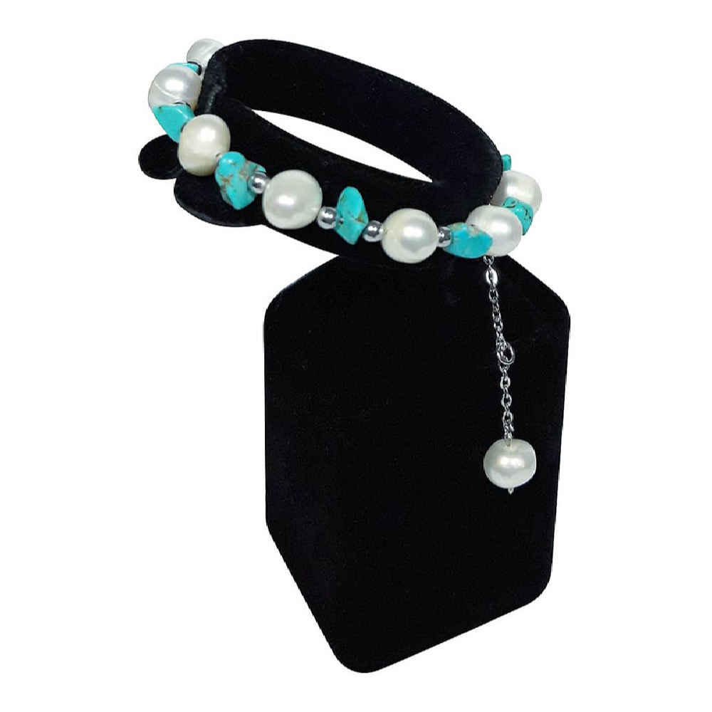 Silver Bracelet with Turquoise Gemstone for Women Disorganized