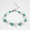 Silver Bracelet with Turquoise Gemstone for Women Disorganized
