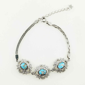 Silver Bracelet with Turquoise Gemstone for Women Baran