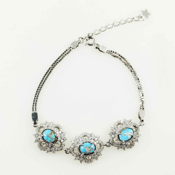 Silver Bracelet with Turquoise Gemstone for Women Baran
