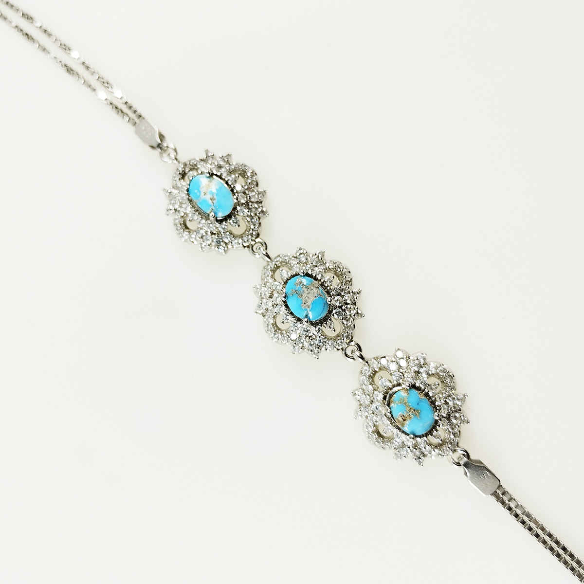 Silver Bracelet with Turquoise Gemstone for Women Baran