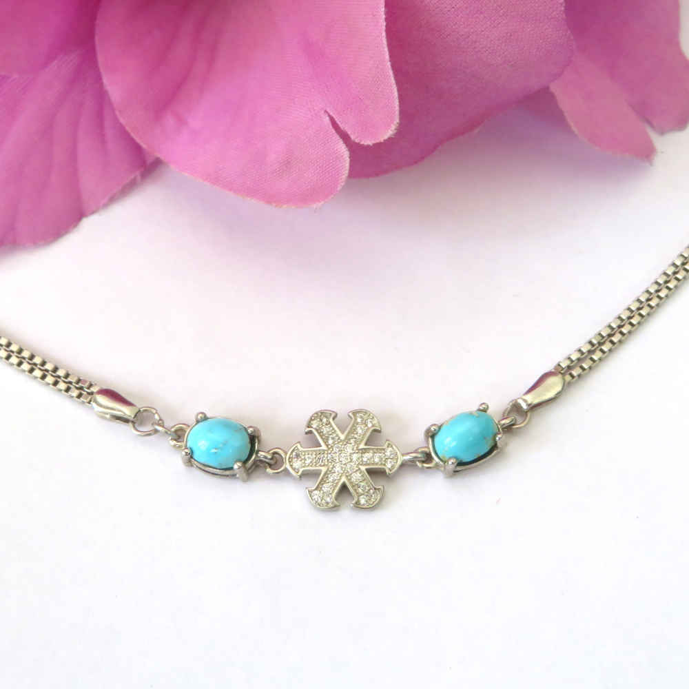 Silver Bracelet with Turquoise Gemstone for Women Kian