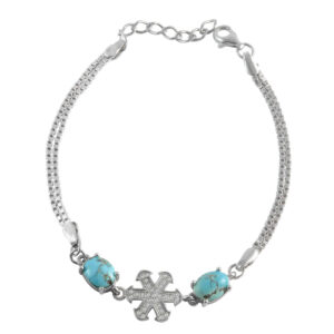 Sterling Silver & Turquoise Link Bracelet Model Kian