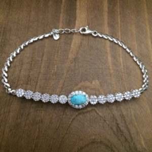 Sterling Silver & Turquoise Link Bracelet Model Taha