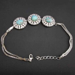 Sterling Silver & Turquoise Link Bracelet Model Tina