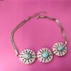Silver Bracelet with Turquoise Gemstone for Women Tina