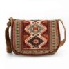 Bohemian Crossbody Shoulder Bag with Persian-Inspired Geometric Pattern