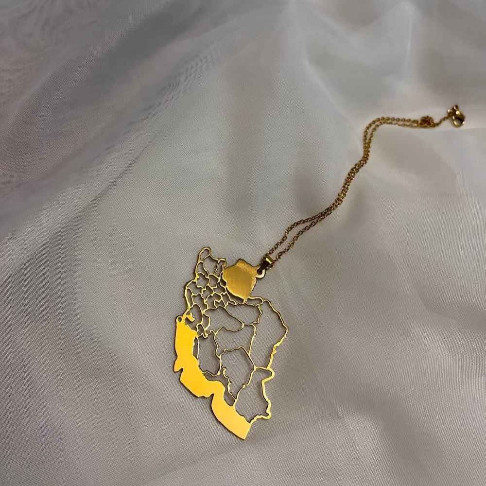 Minimalist Necklace Model Iran’s Map