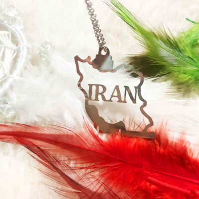 Minimalist Necklace with the Design Iran’s Map