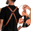 Leather & Fabric Barista Apron – Stylish & Durable