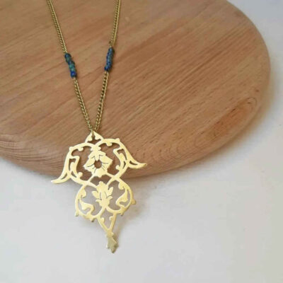Brass Necklace with Minimalist Persian Inspired Theme Baran