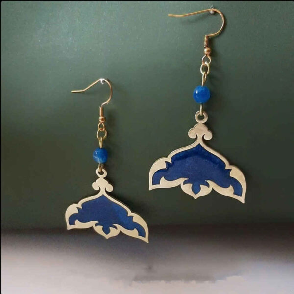 Persian Brass Dangle Earrings Lajevard