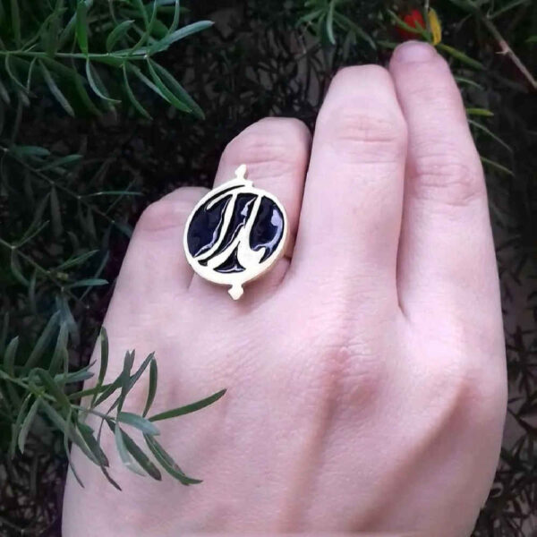 Silver Signet Ring for Women with Persian Baran Calligraphy