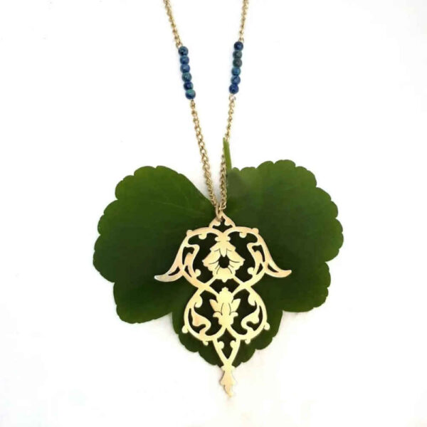 Brass Necklace with Minimalist Persian Inspired Theme Baran