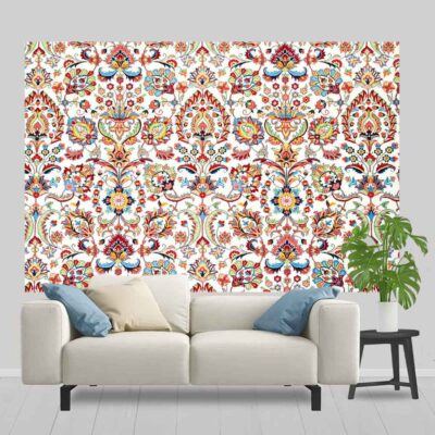 Persian Intricate Floral Tapestry Wall Hanging Farsh