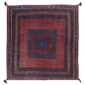 Vintage Flat Woven Sirjan Kilim Rug