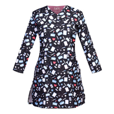 Women’s Black Medical Scrub Top – Sleek & Modern