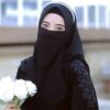 Black Islamic Square Scarf & Half Niqab Set for Women