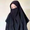 Black Islamic Square Scarf & Half Niqab Set for Women