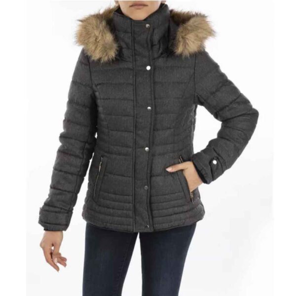 Puffer Jacket for Women Long Sleeve Zipper with Hood Nazila